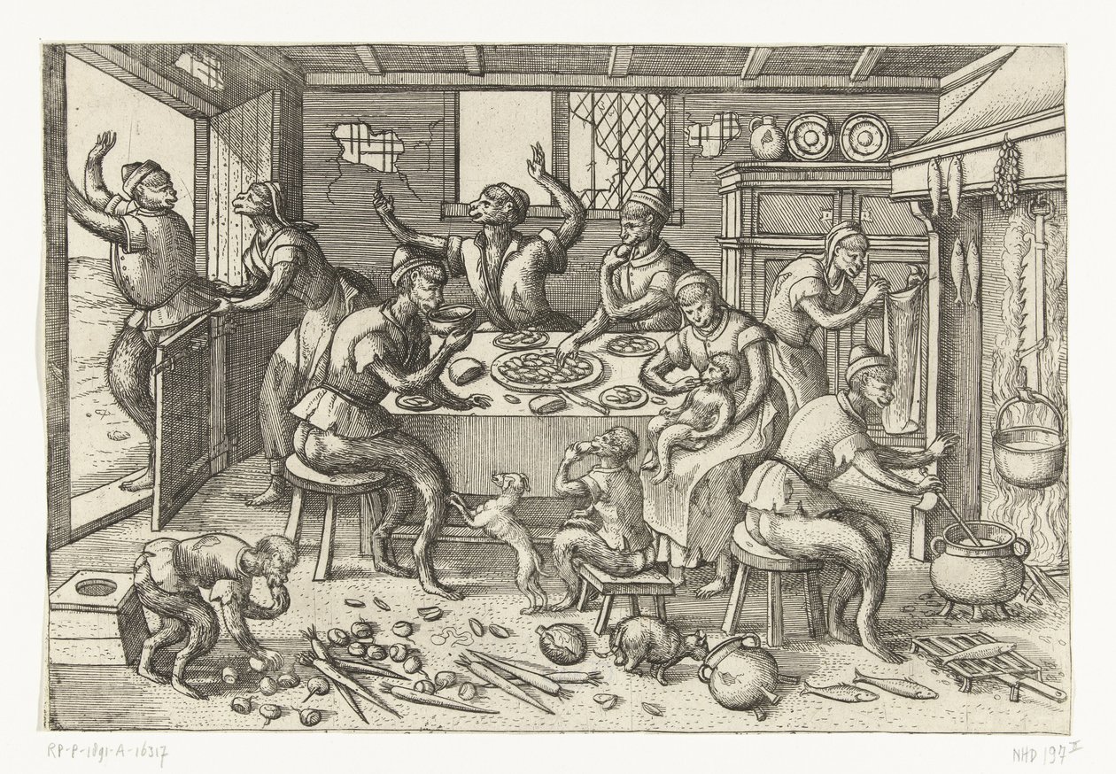 Cozinha magra
Jogo do macaco (título da série) de Pieter van der Borcht (I)