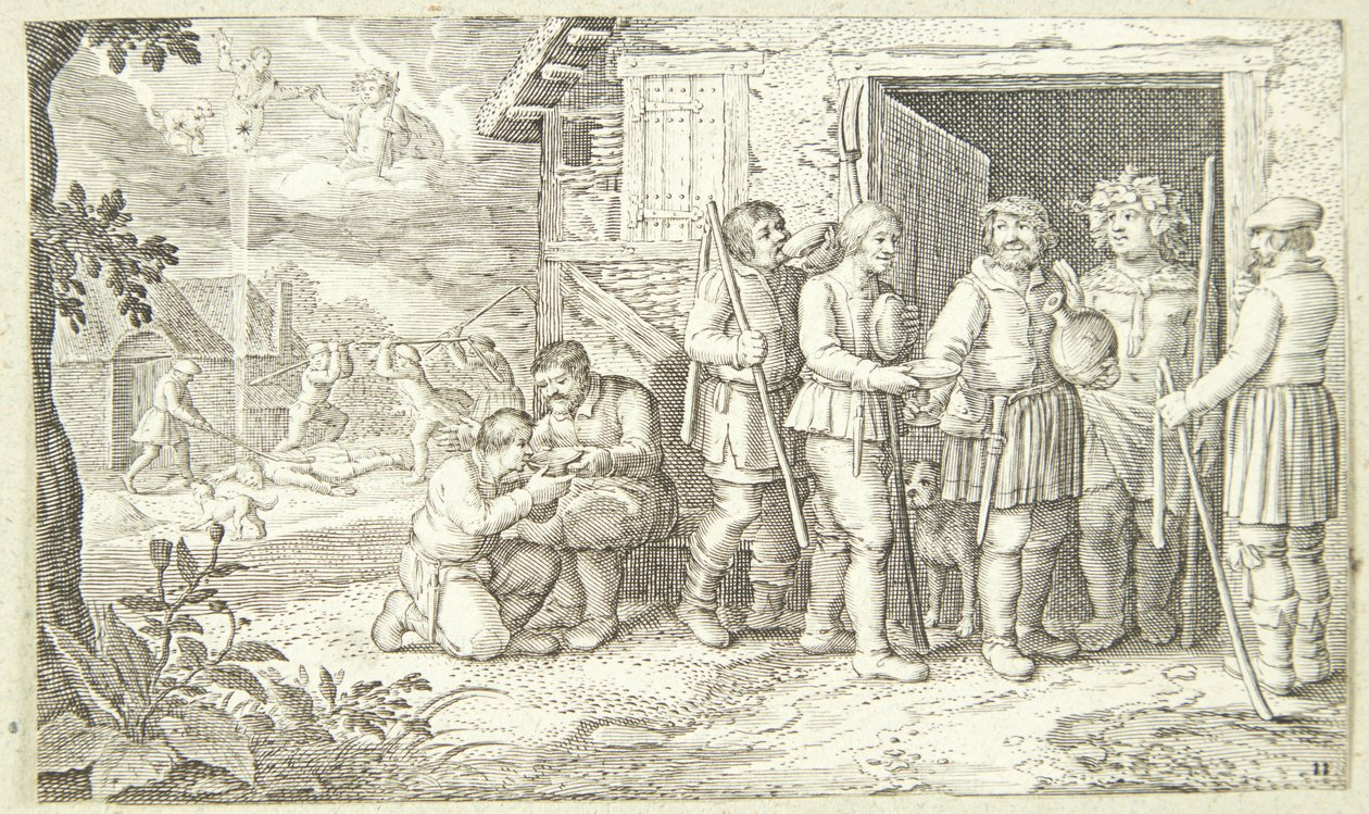 Jacó e o gado malhado de Pieter van der Borcht