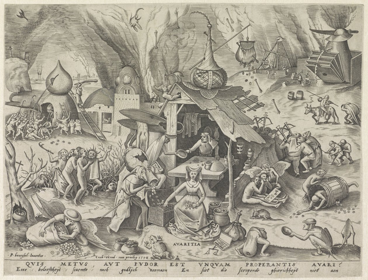 avareza Avaritia (título no objeto) Os Sete Pecados Capitais (título da série) de Pieter van der Heyden