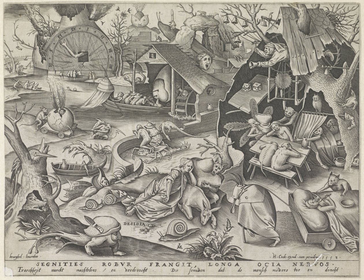 Preguiça Desídia (título no objeto) Os Sete Pecados Capitais (título da série) de Pieter van der Heyden