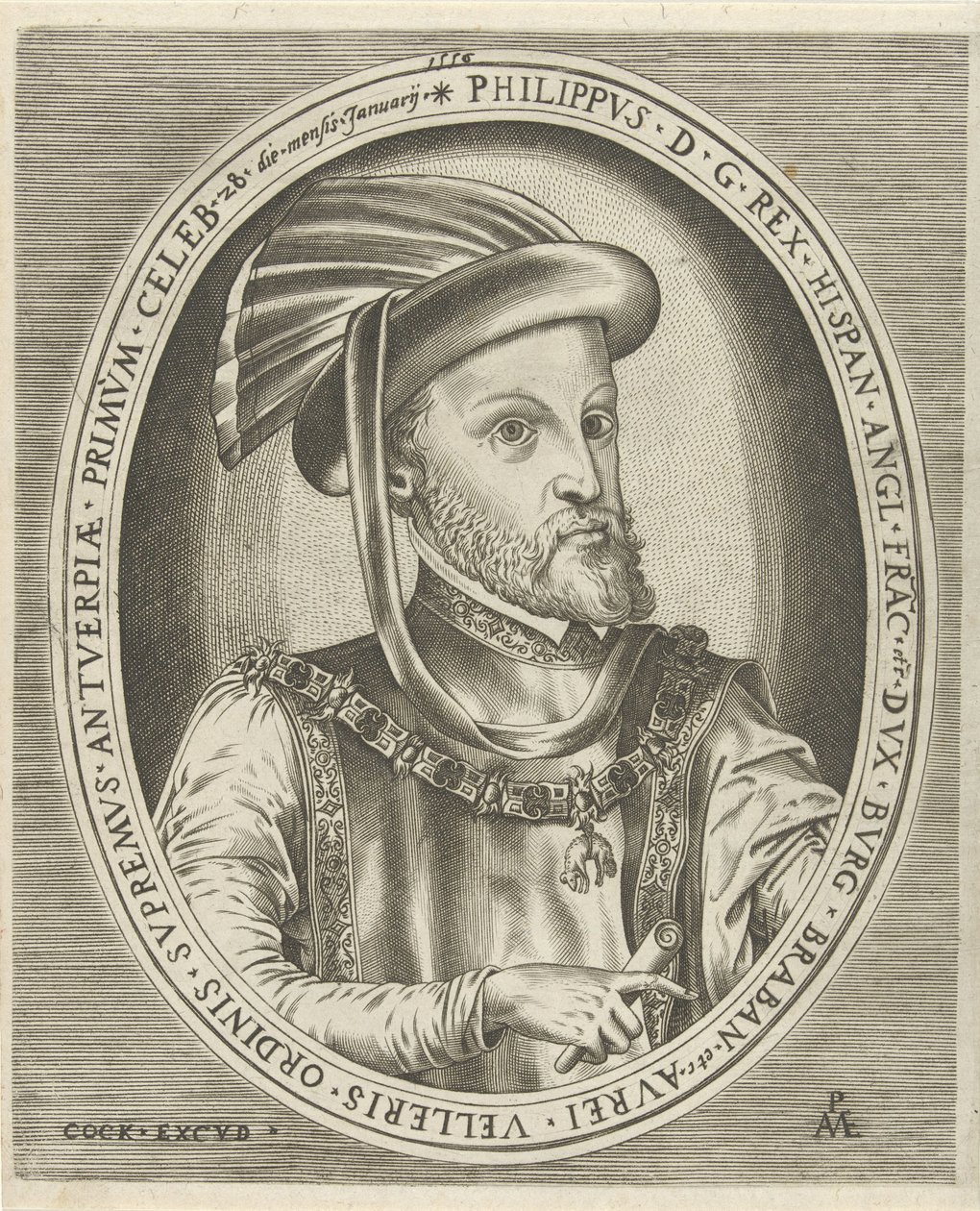 Retrato de Filipe II, Rei de Espanha
Retratos de réguas (título da série) de Pieter van der Heyden
