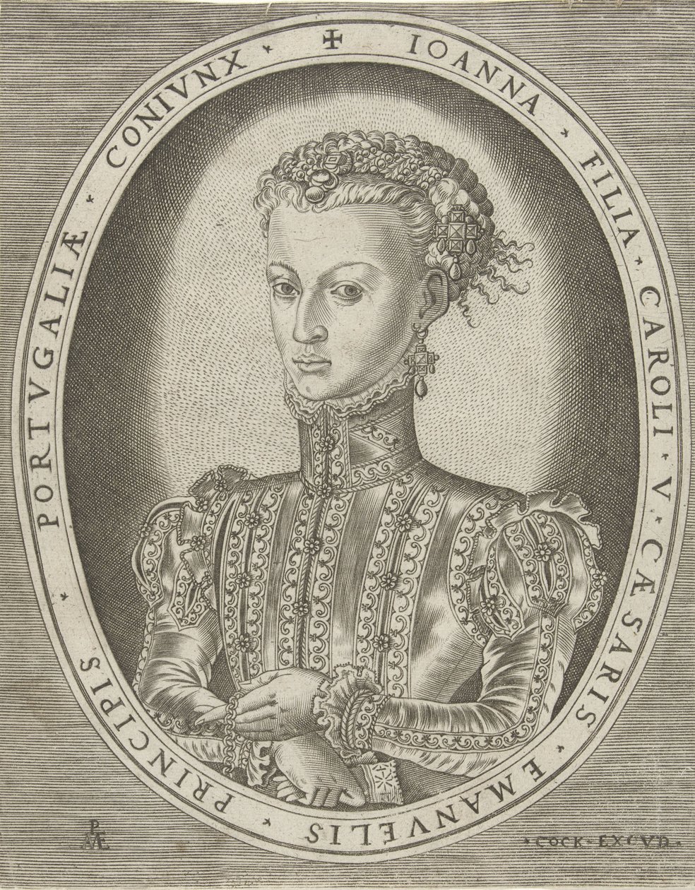 Retrato de Joana dos Habsburgos
Retratos de réguas (título da série) de Pieter van der Heyden