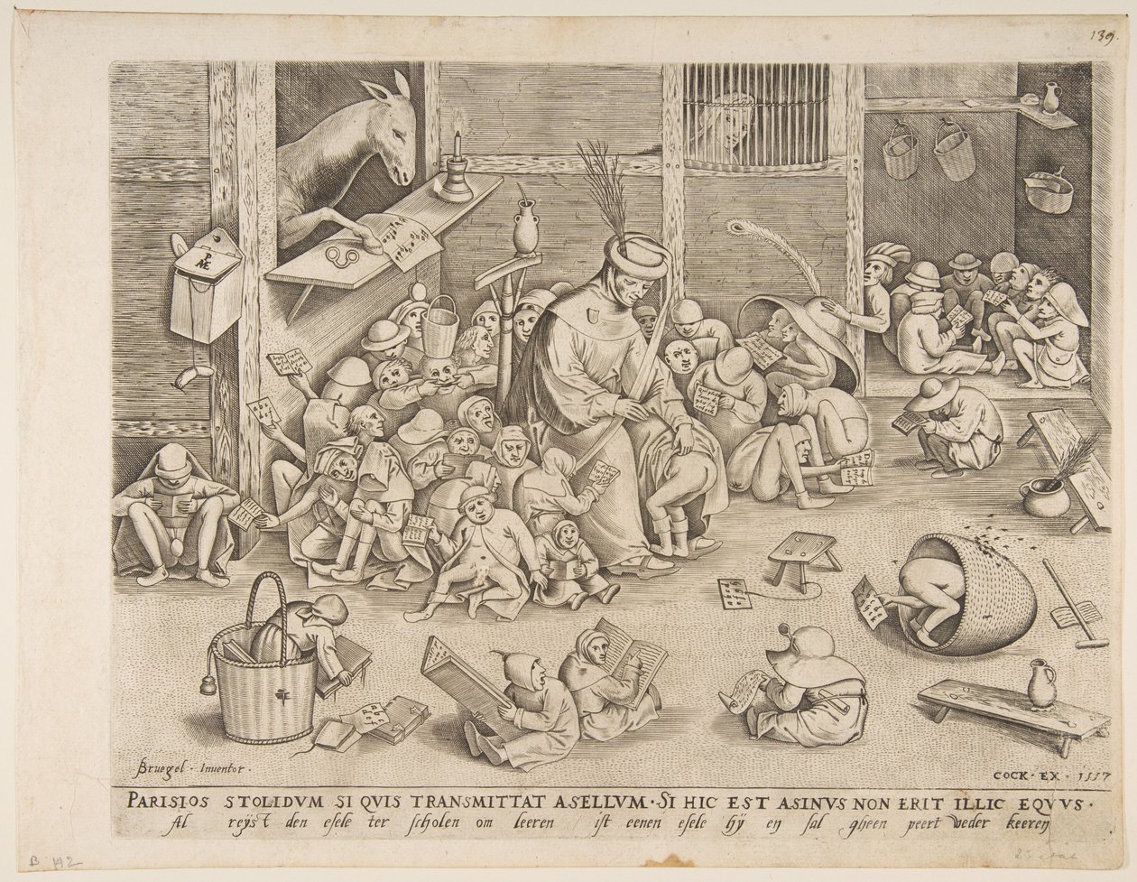 O Burro na Escola, 1557. de Pieter van der Heyden