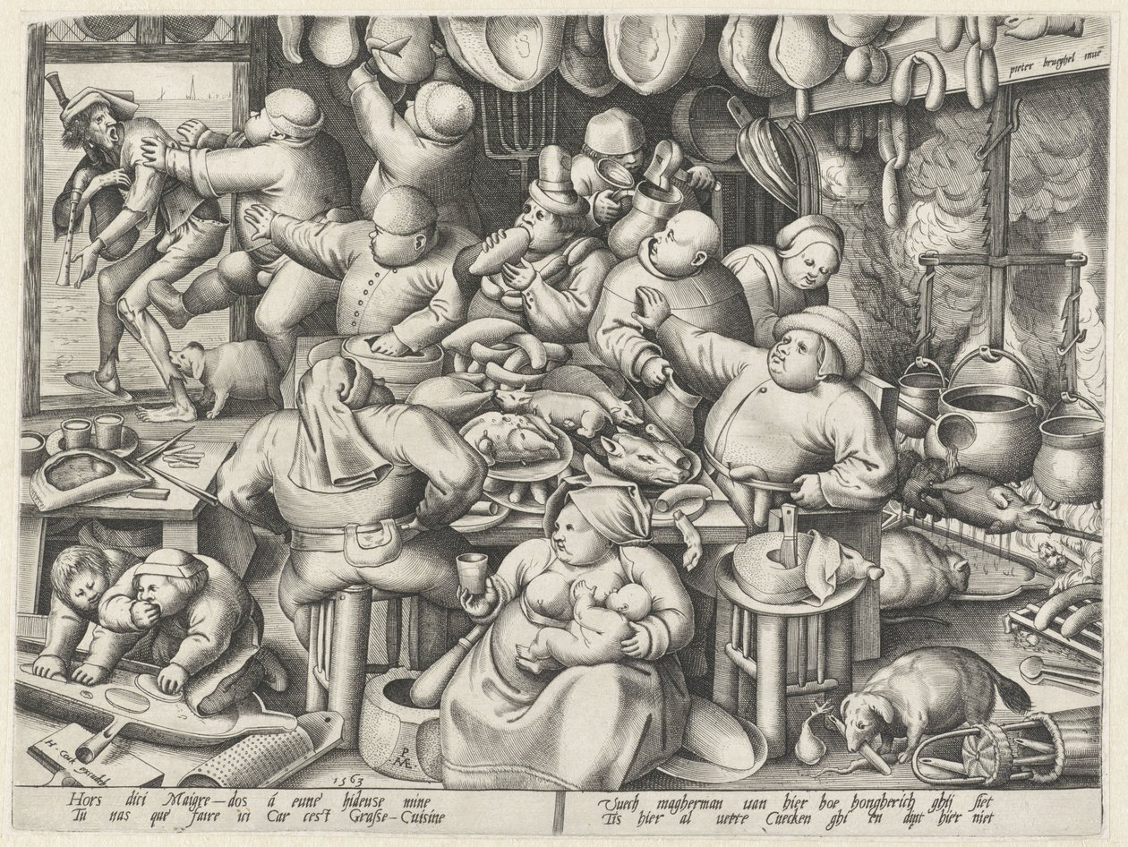 cozinha gordurosa Cozinha enxuta e a cozinha gordurosa (título da série) de Pieter van der Heyden