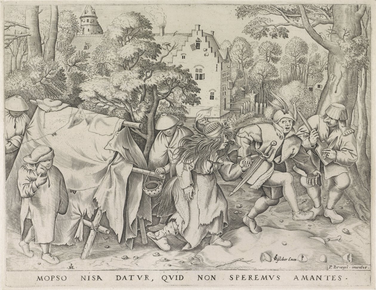 Noiva suja ou o casamento de Mopsus e Nisa
Mopso Nisa datur, quid non speremus amantes (título sobre o objecto) de Pieter van der Heyden