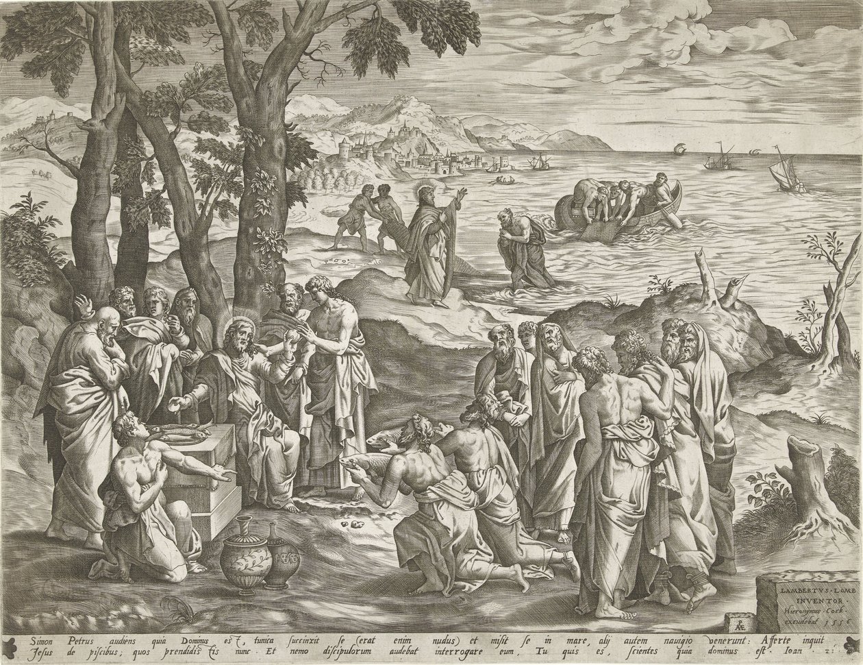 Pesca milagrosa e alimentação milagrosa de Pieter van der Heyden