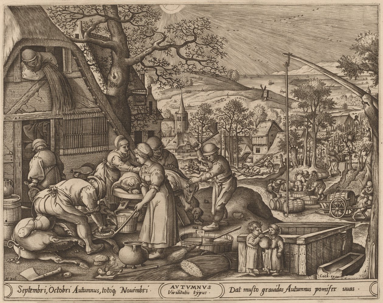 Outono de Pieter van der Heyden after Hans Bol