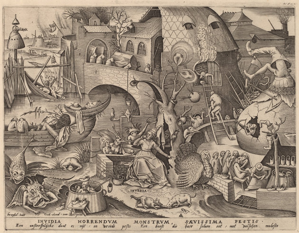 Inveja de Pieter van der Heyden after Pieter Bruegel the Elder