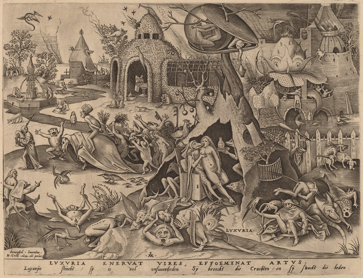 Luxúria de Pieter van der Heyden after Pieter Bruegel the Elder
