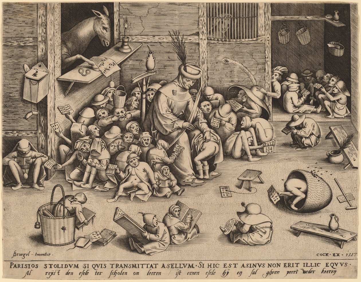 A bunda na escola de Pieter van der Heyden after Pieter Bruegel the Elder
