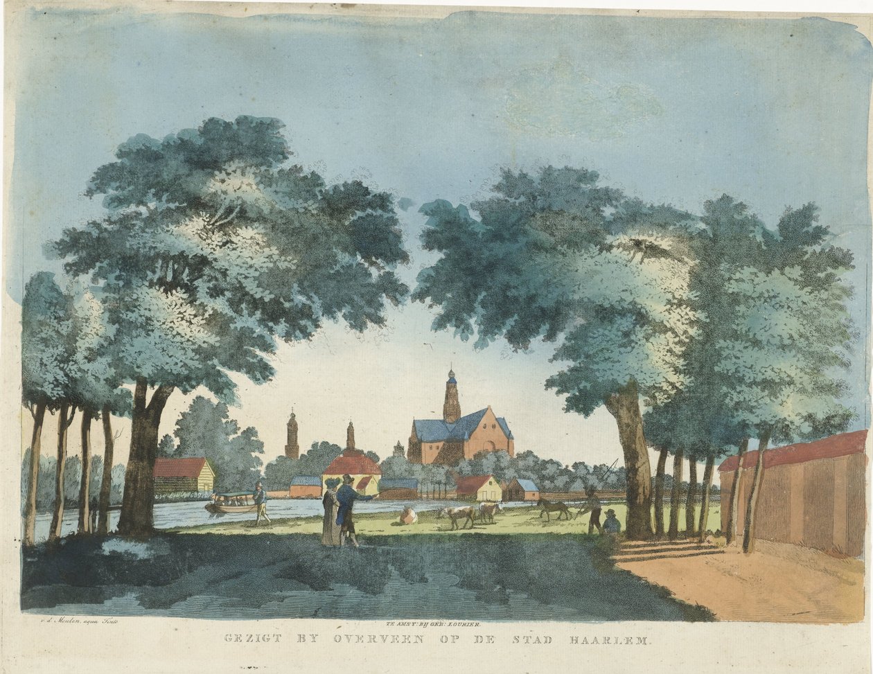 Vista de Haarlem de Overveen Vista de Overveen na cidade de Haarlem (título no objeto) de Pieter van der Meulen