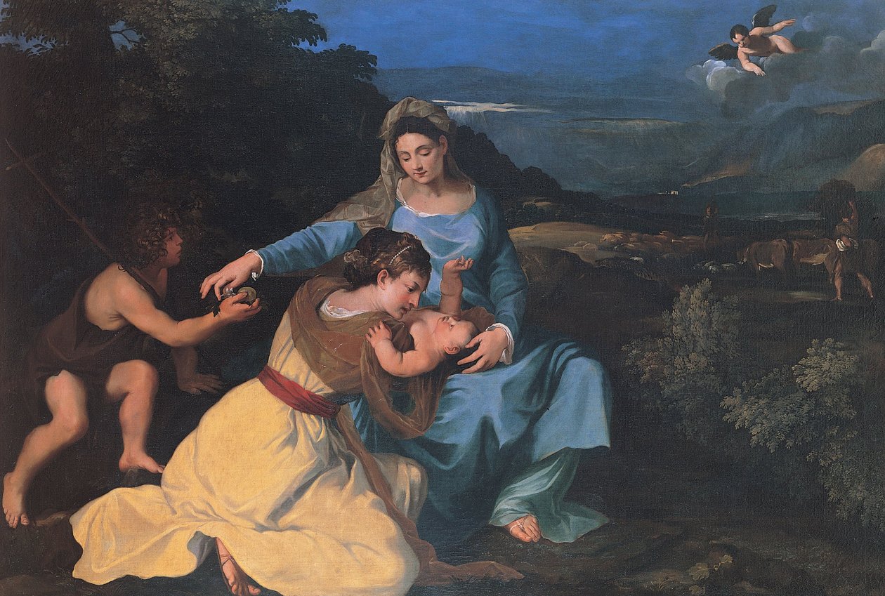 Madonna com a criança, Santa Catarina e São João de Pietro da Cortona