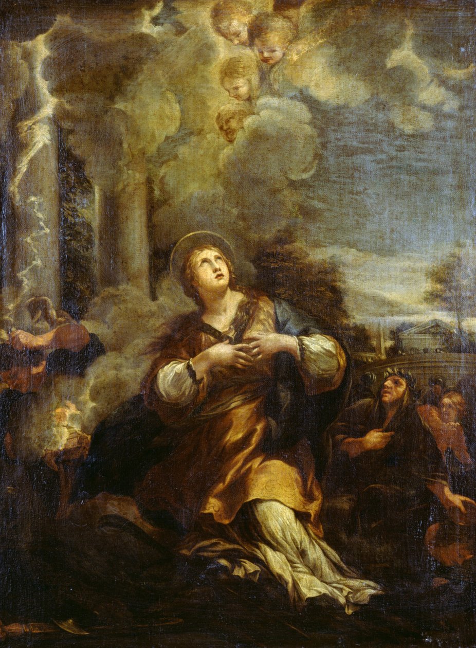 St Martina chamando Lightning nos ídolos de Pietro da Cortona