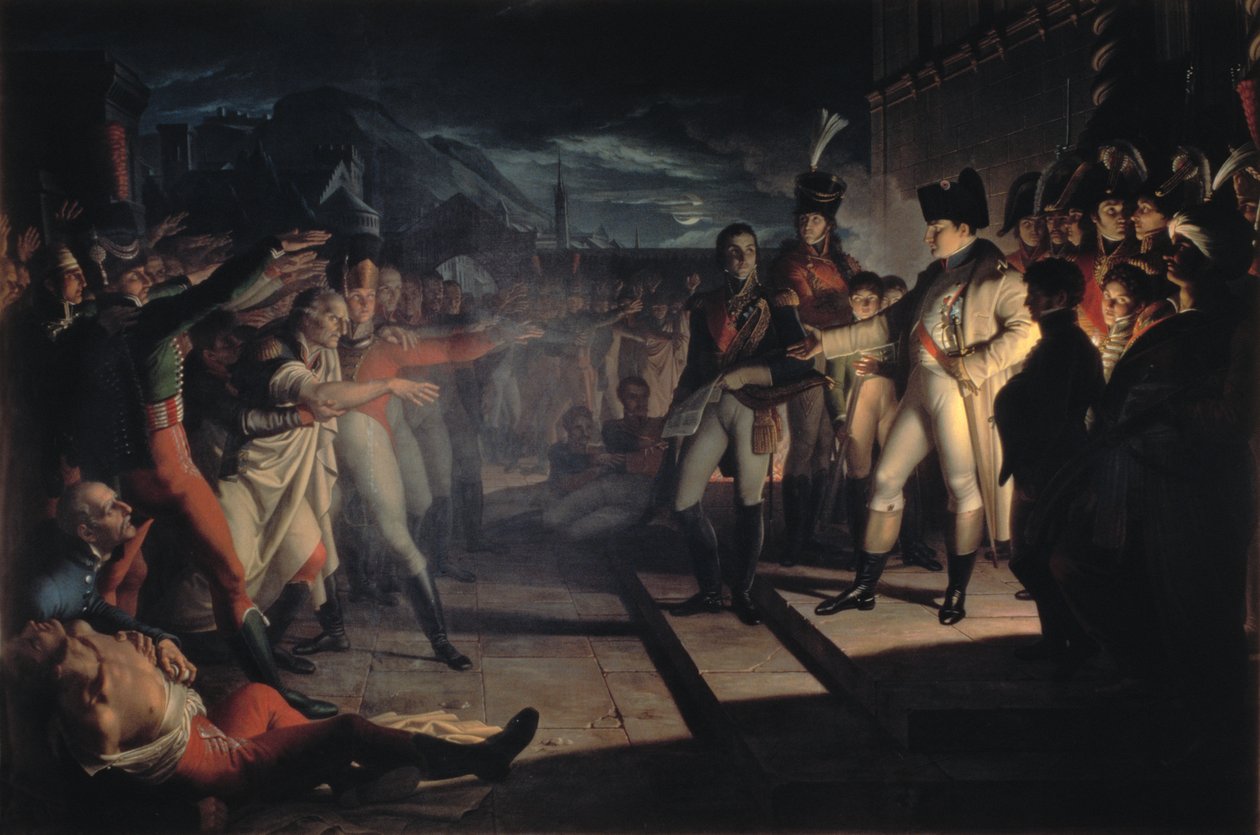 O Juramento dos Sassoni a Napoleão Bonaparte (1769-1821) depois da Batalha de Jena-Auerstadt, 14 de outubro de 1806, 1820 (ver também 187778) de Pietro Benvenuti