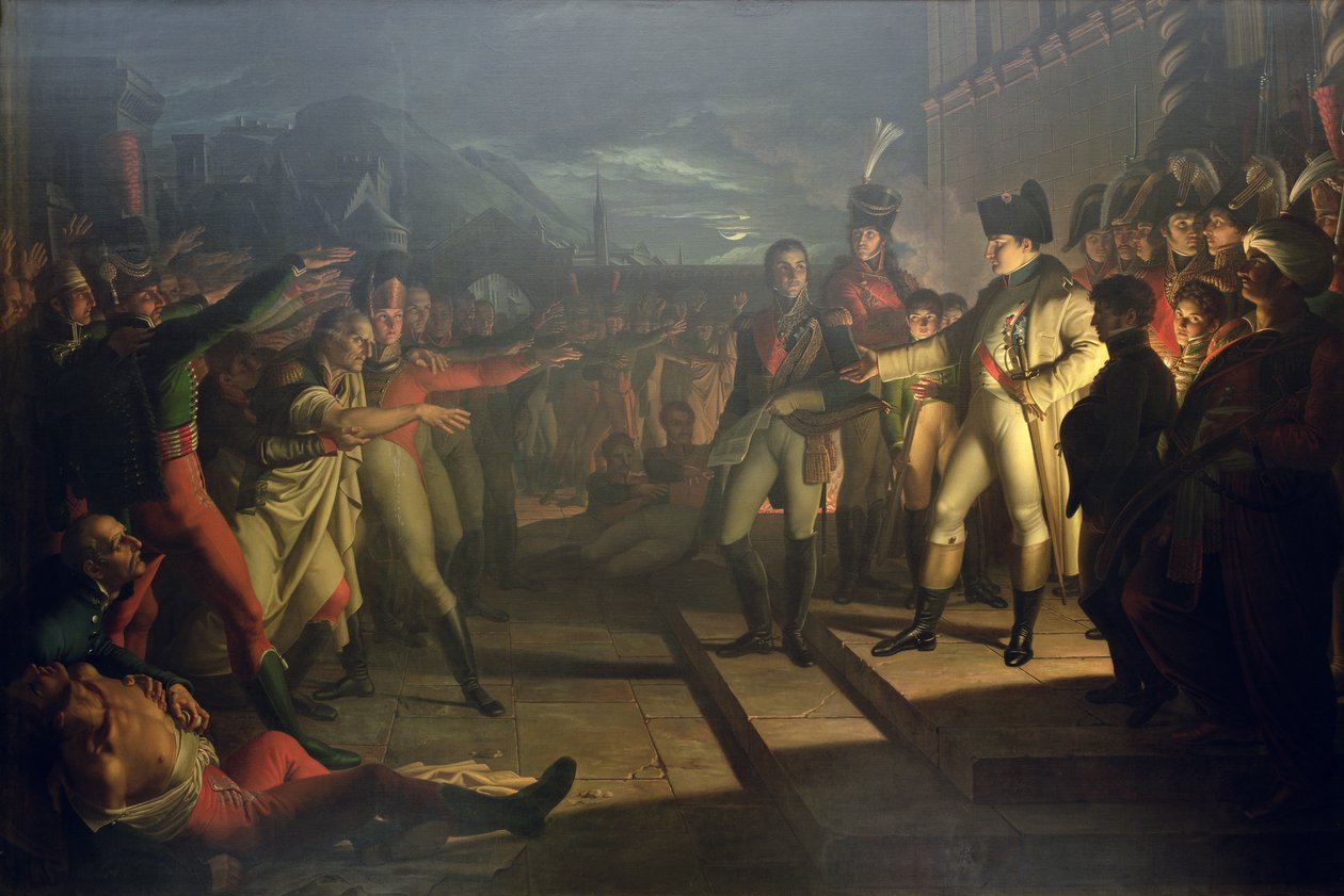 O Juramento dos Sassoni a Napoleão Bonaparte (1769-1821) depois da Batalha de Jena-Auerstadt, 14 de outubro de 1806, 1820 (ver também 80249) de Pietro Benvenuti