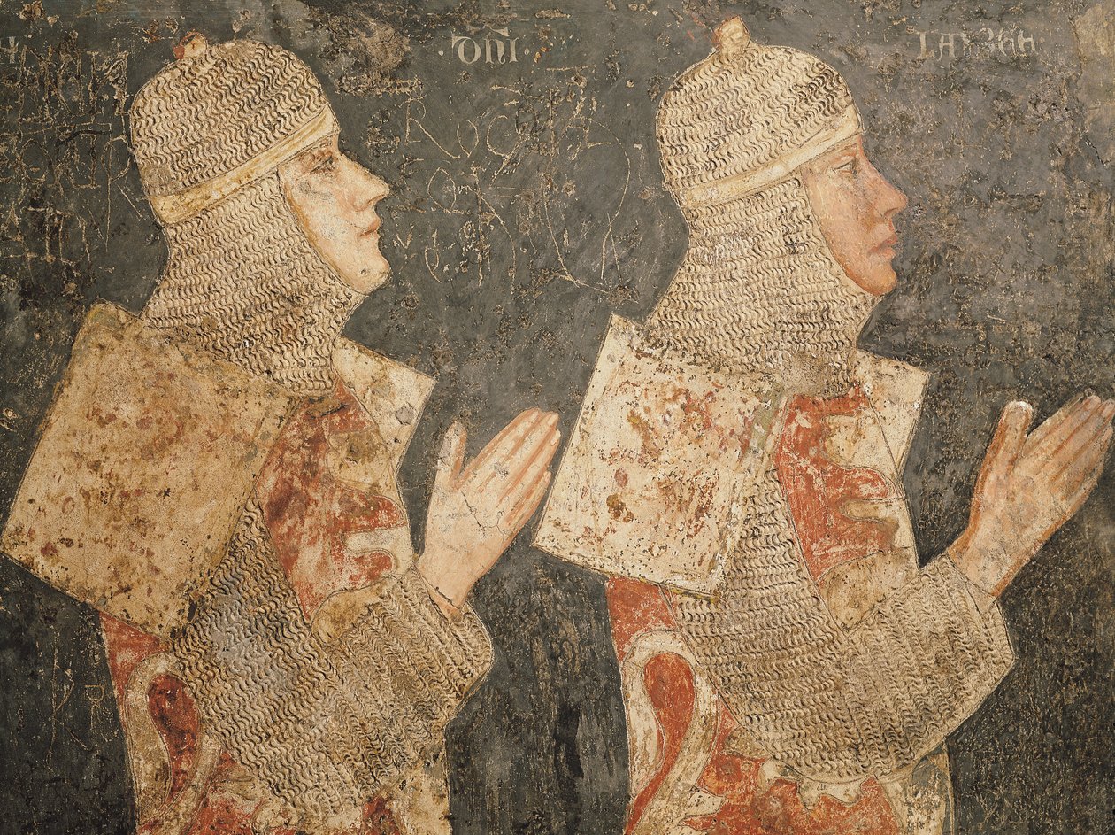 Dois cruzados da família Minutolo, da Cappella Minutolo de Pietro Cavallini
