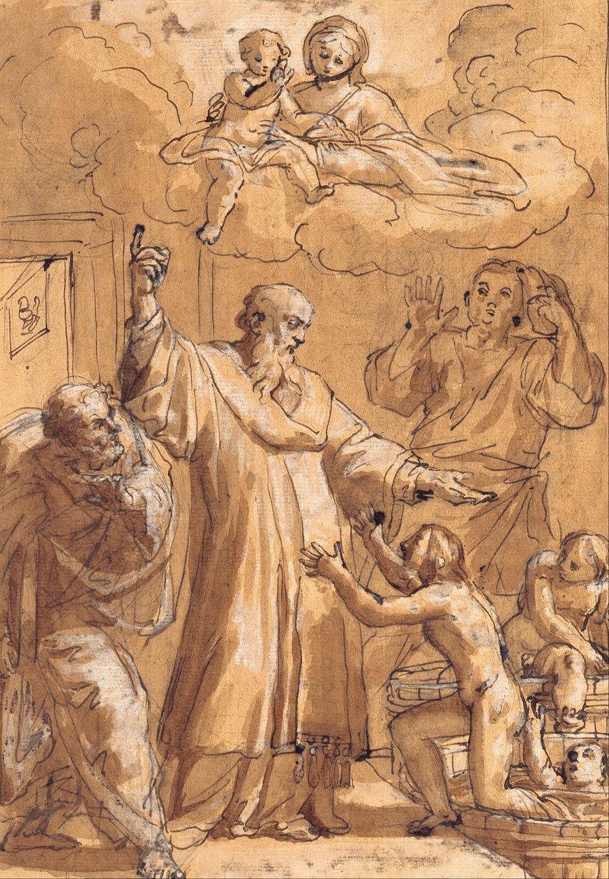 São Nicolau de Bari desperta três crianças de Pietro De Pietri