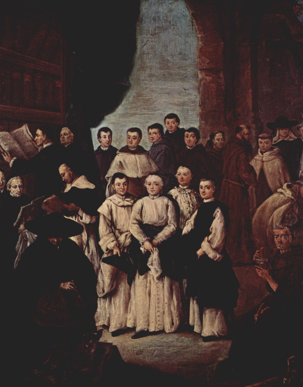 Retrato de grupo de monges venezianos, cônegos e membros das irmandades venezianas de Pietro Longhi