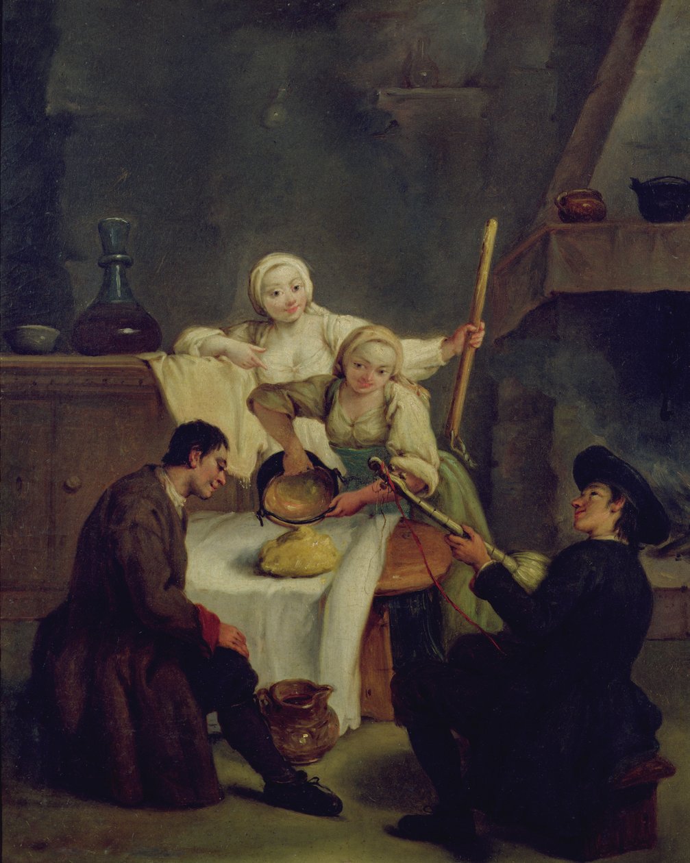 Preparando a polenta de Pietro Longhi