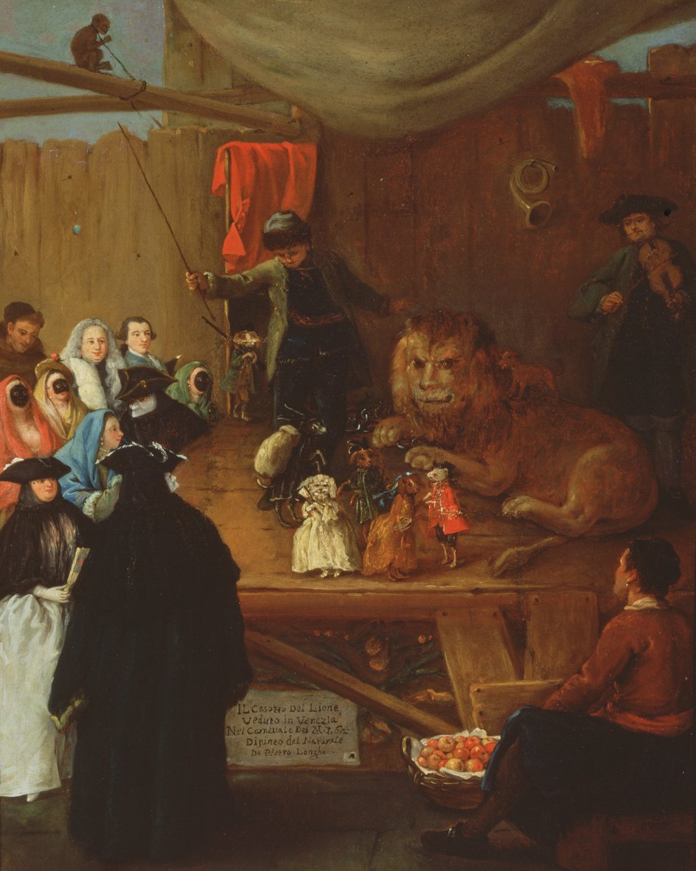 The Lions Cage, como visto em Veneza no Carnaval de 1765 de Pietro Longhi