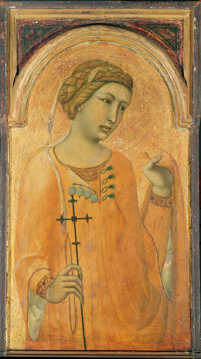Um santo feminino, possivelmente St. Margaret, 1320-29 (tempera e folha de ouro no painel) de Pietro Lorenzetti