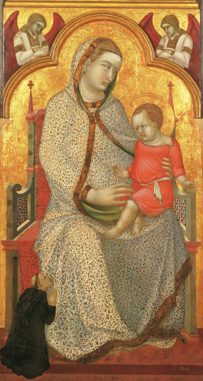 Virgem e criança entronada e doadora, anjos de Pietro Lorenzetti