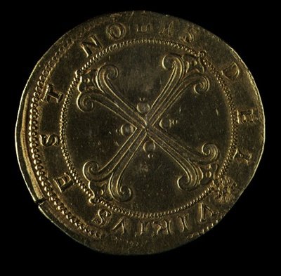 Reverso da moeda de Cosimo I (1519-74) (banhado a ouro) (para anverso ver 119190) de Pietro Paolo Galeotti