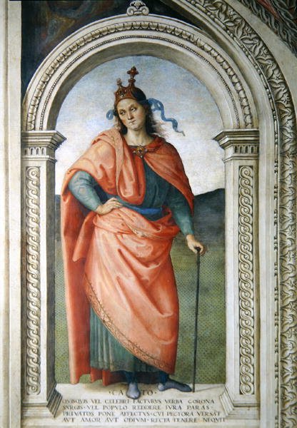 Cato de Utica (95-46 aC) da Sala dellUdienza, 1496-1500 de Pietro Perugino