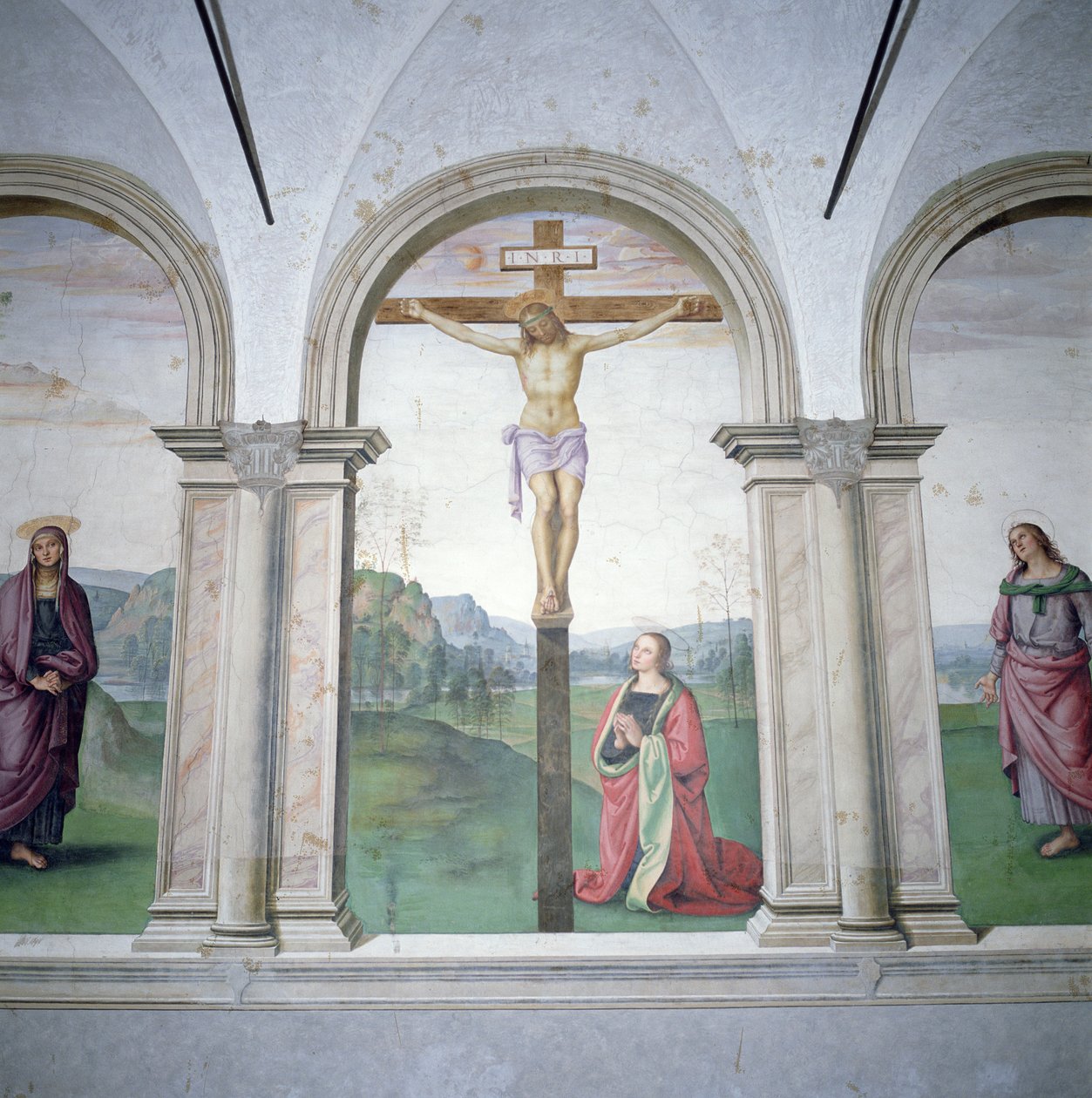 Crucificação, 1493-6 (ver também 169448) de Pietro Perugino