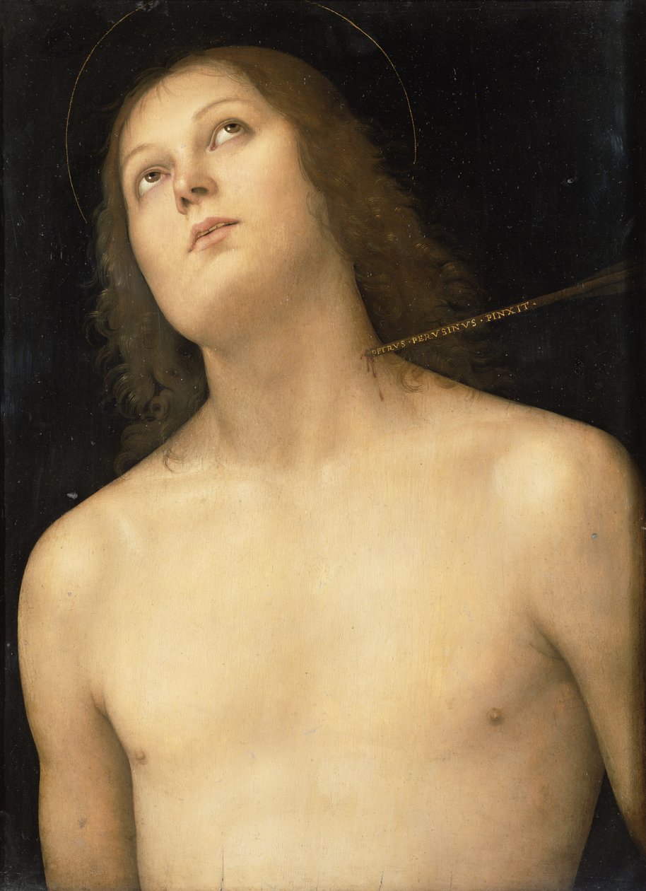 São Sebastião, c.1495 (têmpera e óleo no painel) de Pietro Perugino