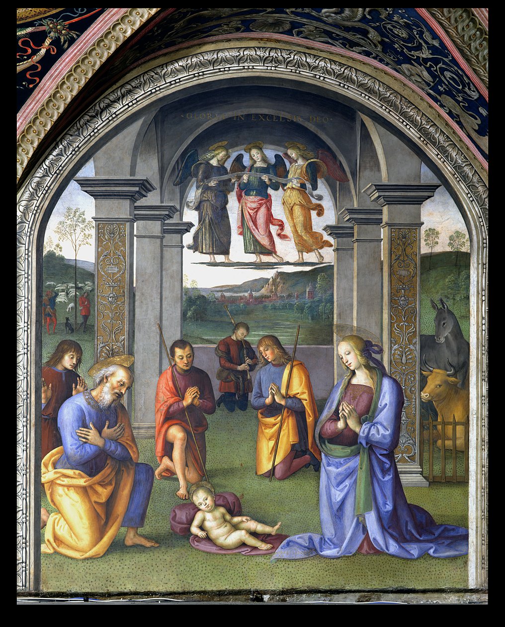 A Adoração dos Pastores, da Sala dell&39;Udienza, 1496-1500 de Pietro Perugino