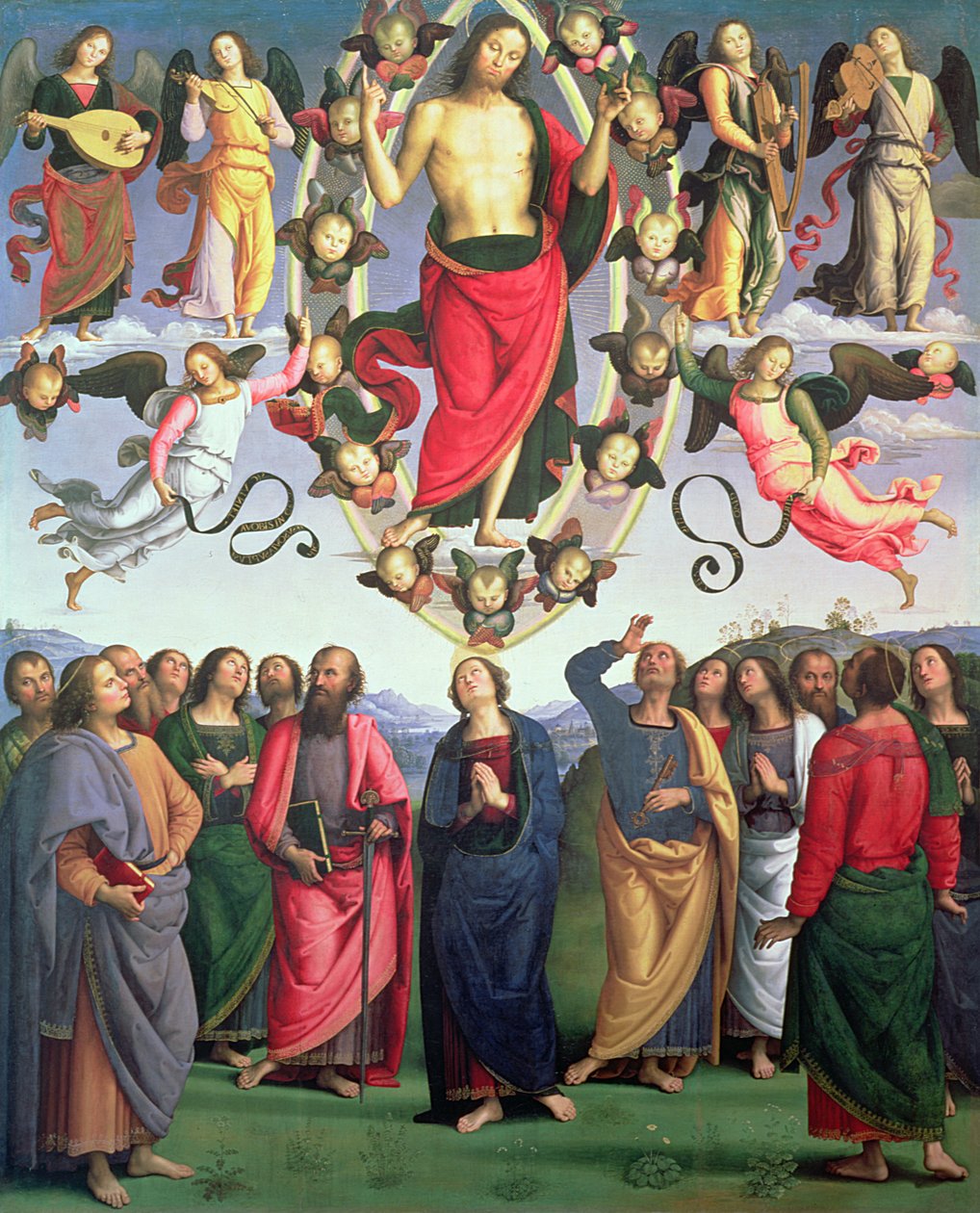 A Ascensão de Cristo, 1495-98 de Pietro Perugino