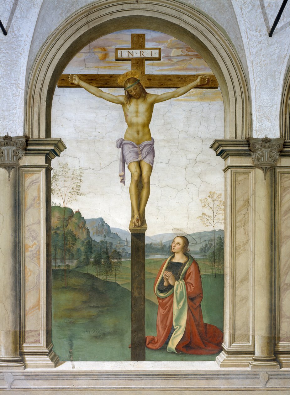 A Crucificação, 1494-96 de Pietro Perugino