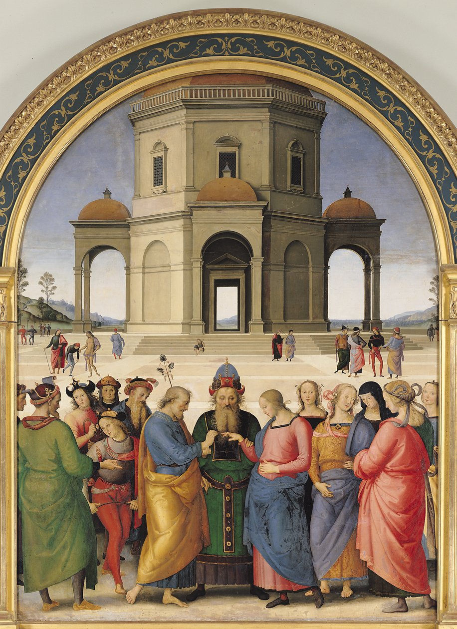 O casamento da Virgem, 1500-04 de Pietro Perugino