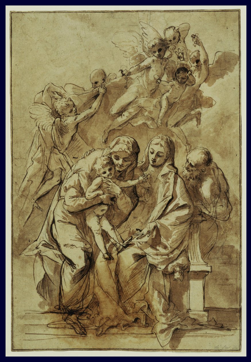 A Sagrada Família com Santa Ana de Pietro Testa