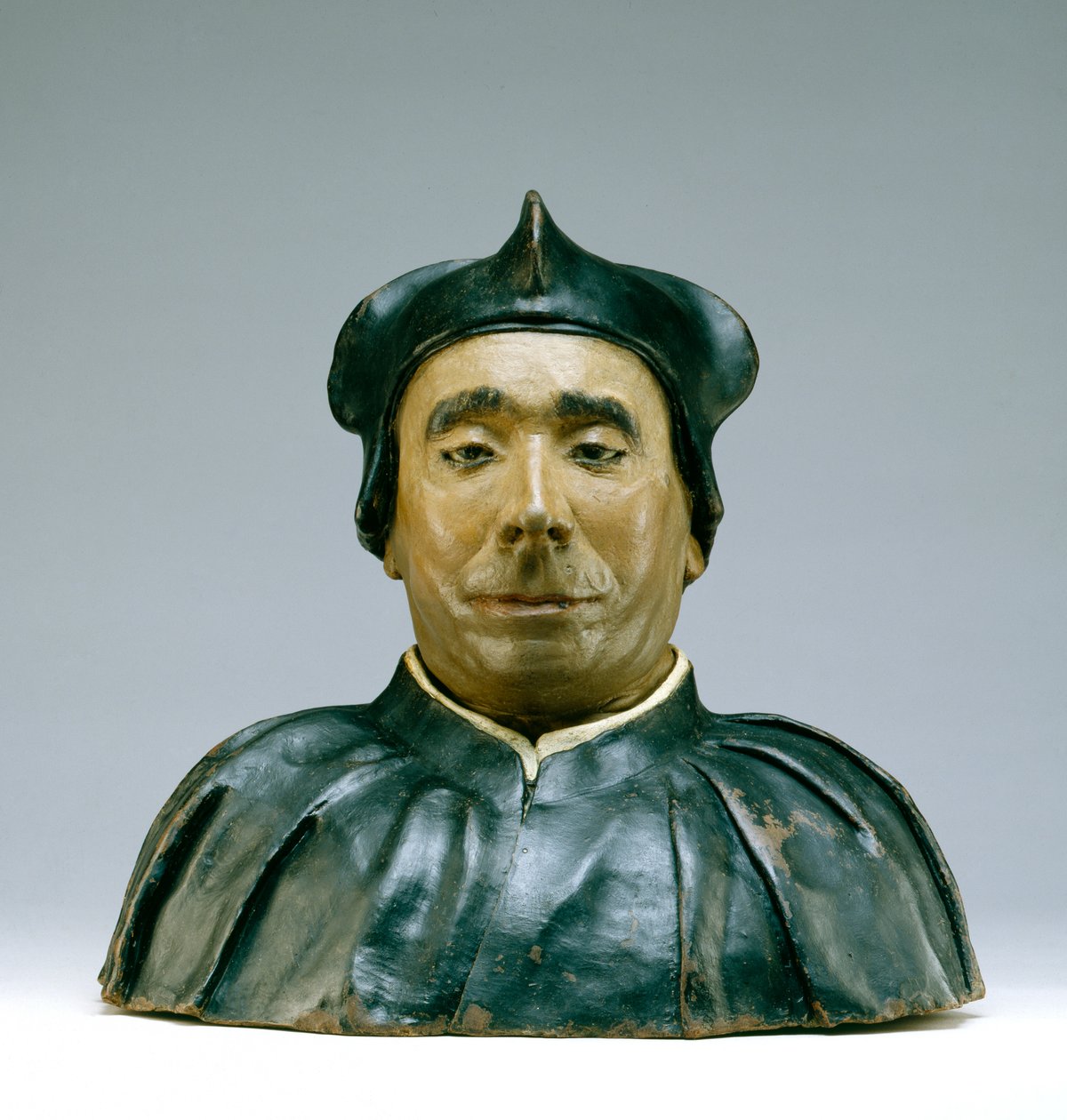 Busto de um Scholar ou Prelado, 1545 (terracota policromada) de Pietro Torrigiano