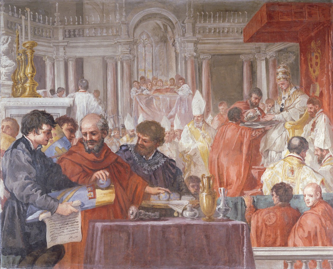 Papa Eugênio IV (1383-1447) Consagrando a Igreja de Santa Maria del Fiore de Pietro da Cortona