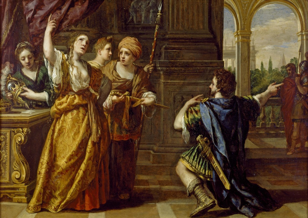 O Juramento de Semiramis, c. 1623-24 (óleo em cobre) de Pietro da Cortona