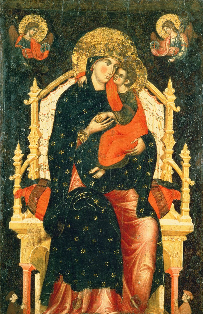 Madonna e criança entronizados com doadores de Pietro di Giovanni Lianori