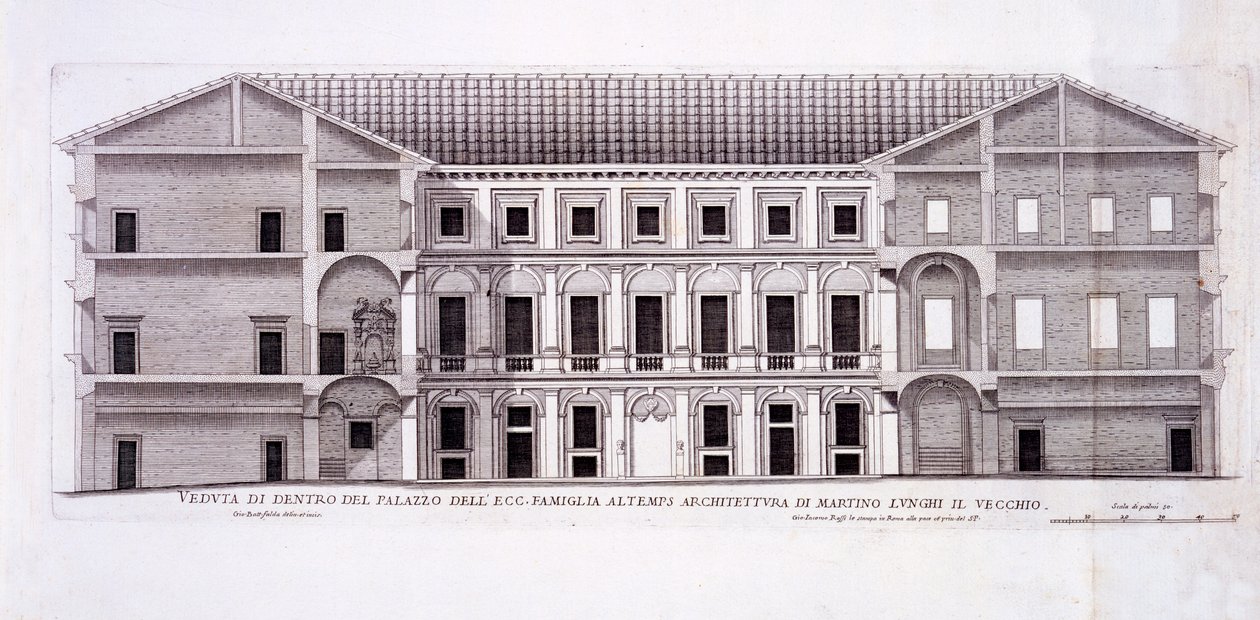 Palazzo Altemps, Roma, de &39;Palazzi di Roma&39;, parte II, publicado em 1670 de Pietro Ferrerio