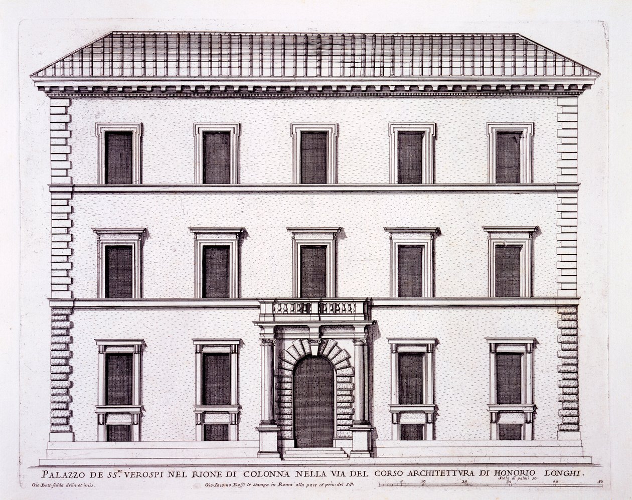 Palazzo Verospi, Roma, de &39;Palazzi di Roma&39;, parte II, publicado em 1670 de Pietro Ferrerio