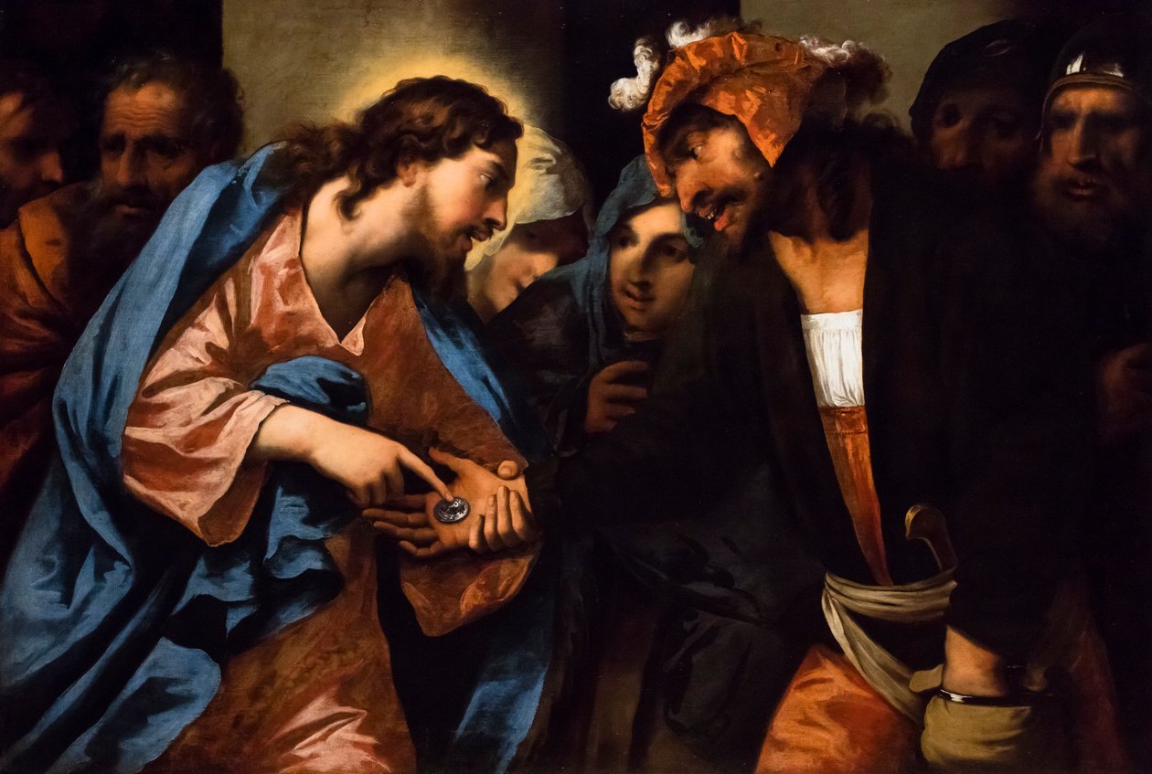 O pagamento do tributo, ca. 1650/60 (Óleo sobre tela) de Pietro (1605-78) Della Vecchia