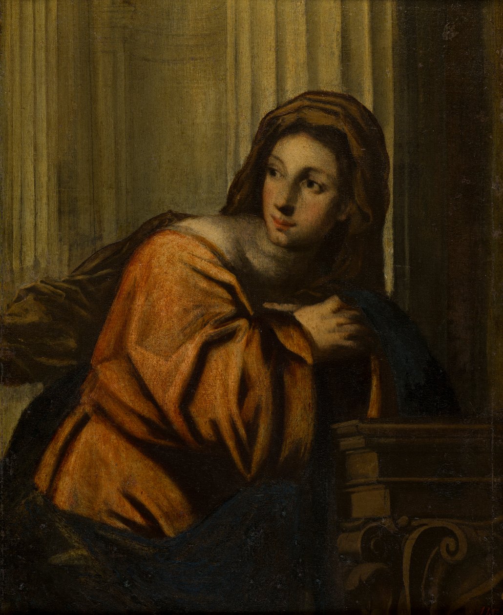 Senhora identificada como Madalena, c.1623-78 (Óleo sobre tela colado a painel de madeira) de follower of Pietro Della Vecchia
