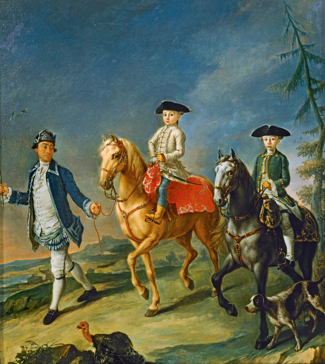 Andar a cavalo ... (pintura sobre tela) de Pietro (circle of) Longhi