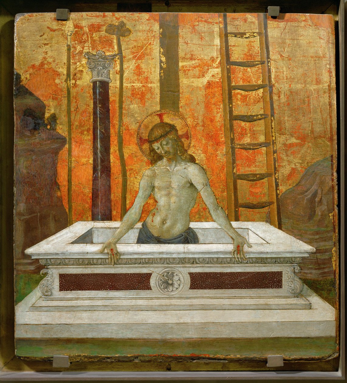 Cristo levanta-se do túmulo ... de Pietro (studio of) Perugino