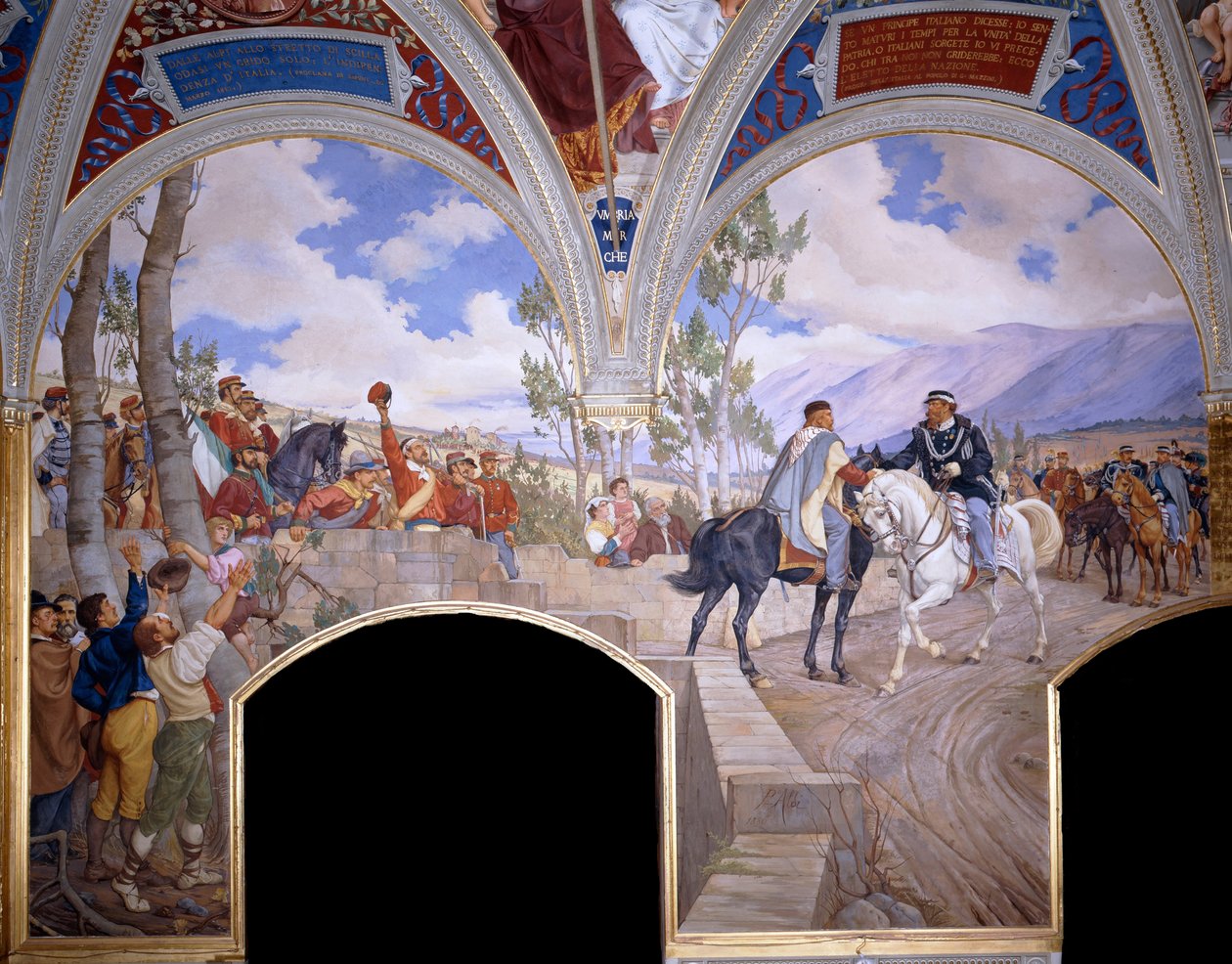 Victor Emanuel encontra Giuseppe Garibaldi em Teano, 1886 de Pietro Aldi