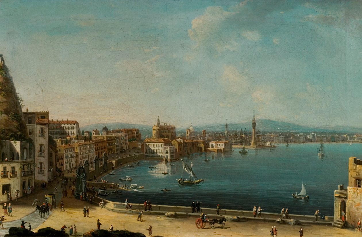 Um porto na Itália (Santa Lúcia) de Pietro Antoniani