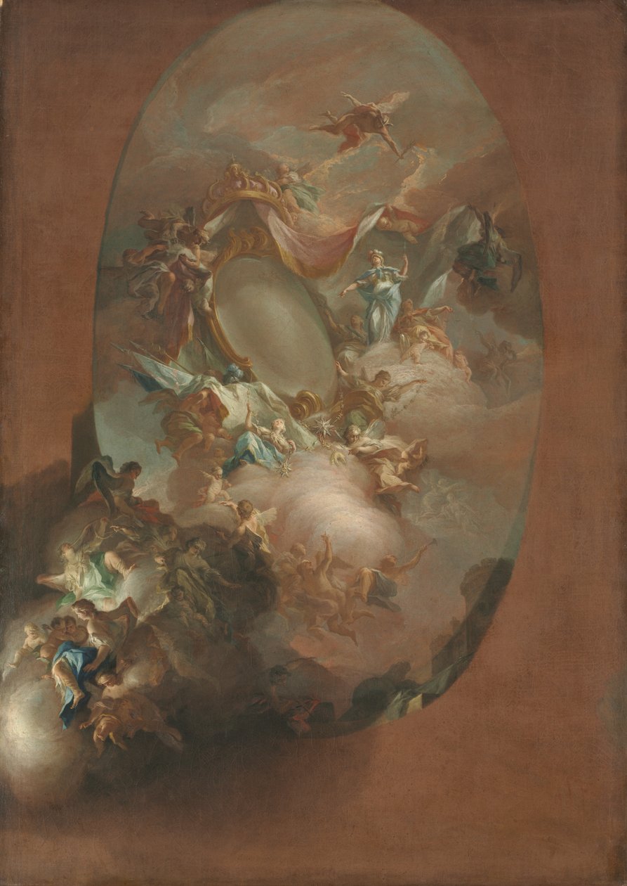 Estudo para A apoteose de Fernando IV e Maria Carolina, rei e rainha de Nápoles, c. 1781 de Pietro Bardellino