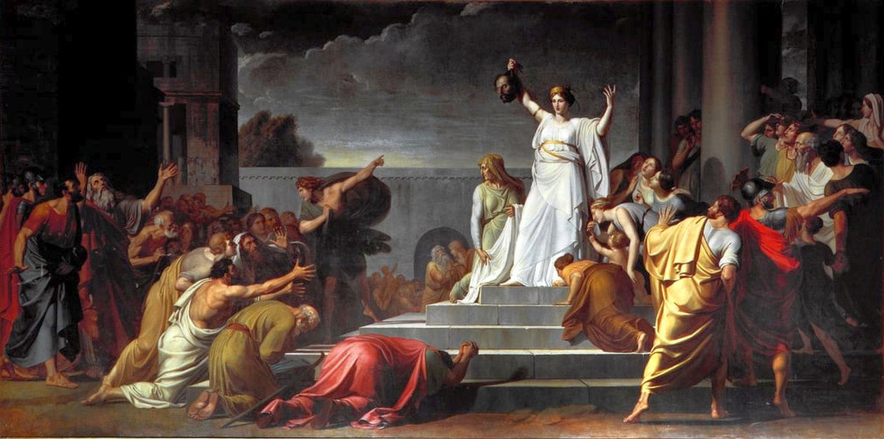Judite segura a cabeça de Holofernes de Pietro Benvenuti