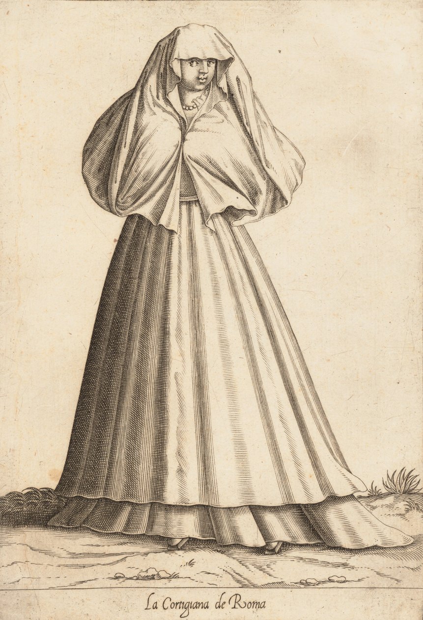 La Cortigiana de Roma Courtesan, ca. 1580. de Pietro Bertelli.